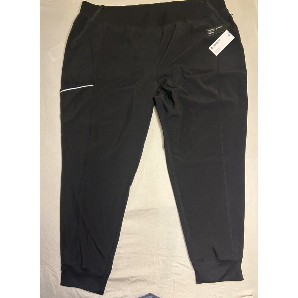 Cherokee Infinity Scrubs Mid Rise Tapered Leg Jogger Pant Black 4XL NWT